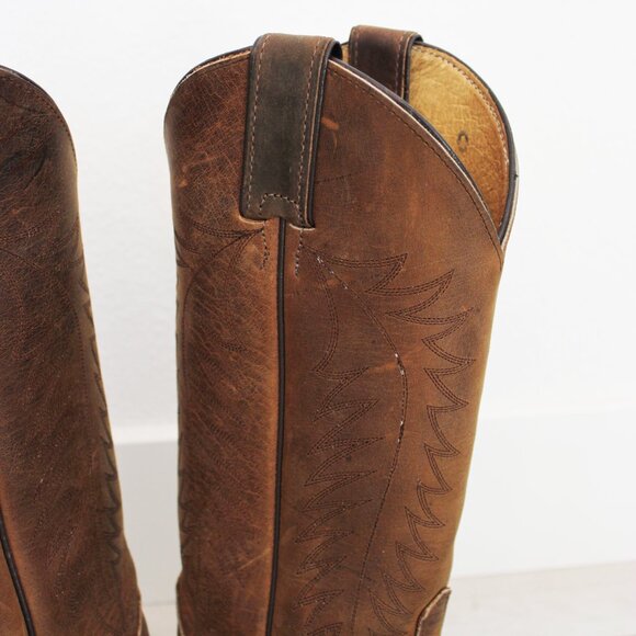 Justin Boots Apache Bay Distressed Brown Leather Womens Cowgirl Boots L4935 6.5B - Picture 11 of 14